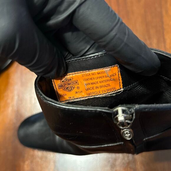 Harley Davidson Snip Toe Black Leather Healed Boots Women’s US 7 M - Picture 9 of 9